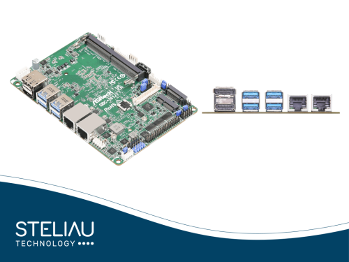 Product image SBC 3.5 with Intel Alder Lake-N, triple display, gigabit LAN, multiple industrial connectors, industrial computing and electronics for edge computing.