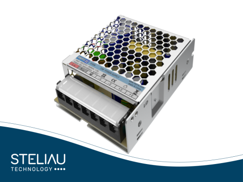 100W compact industrial power supply with wide input range (85–305VAC), 3.3–48V output, active PFC, low standby power, high efficiency, and full safety compliance.