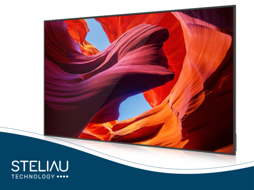 85” 4K digital signage display, 2000 nits brightness, sunlight readable, Hi-Tni 110°C, wide temp range (-30°C~50°C), 16:9 ratio, 84-zone dimming.